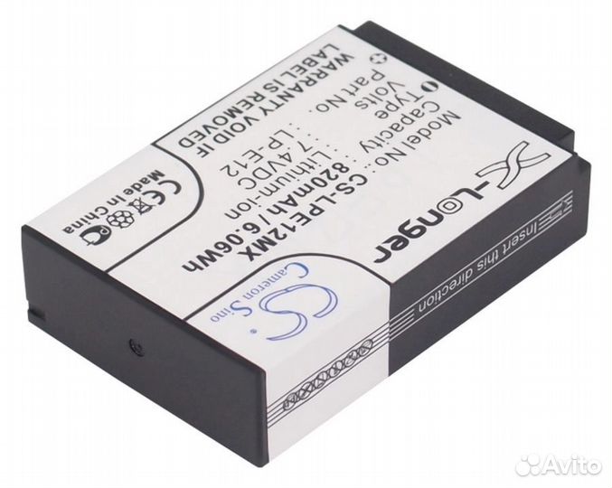 Аккумулятор CS-LPE12MX к фотоаппарата Canon EOS 10