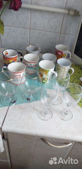 Кружки,бокалы новые,контейнеры новые