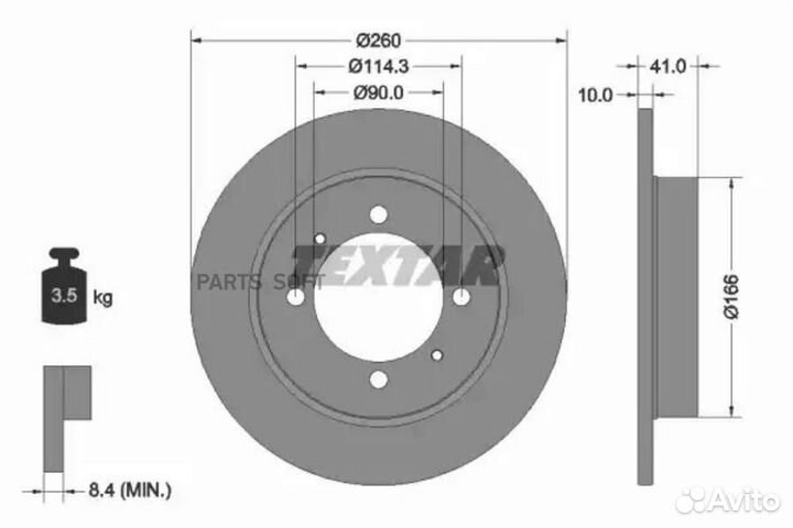Textar 92083003 Тормозной диск