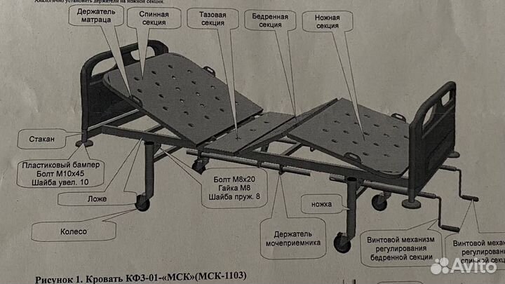 Кровать для лежачих больных / инвалидов