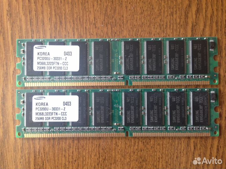 2x256 PC3200U-30331 (DDR I) samsung