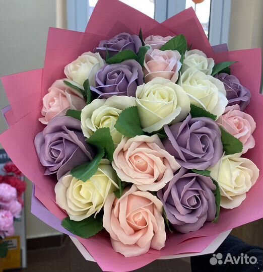 Букеты из мыльных роз