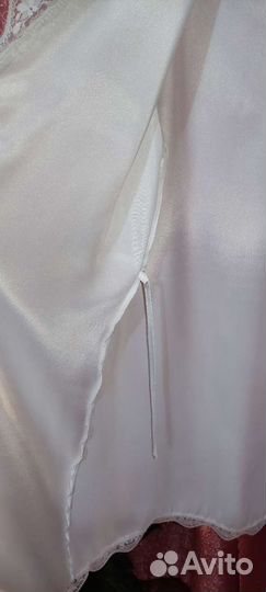 Халат женский с сорочкой, шелковый 48 размера
