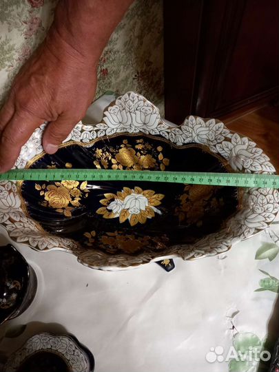 Вазы,чайник кобальт,Чехия,чайные пары