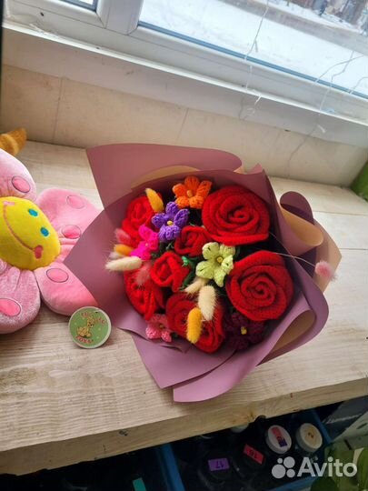 Вязаные букеты