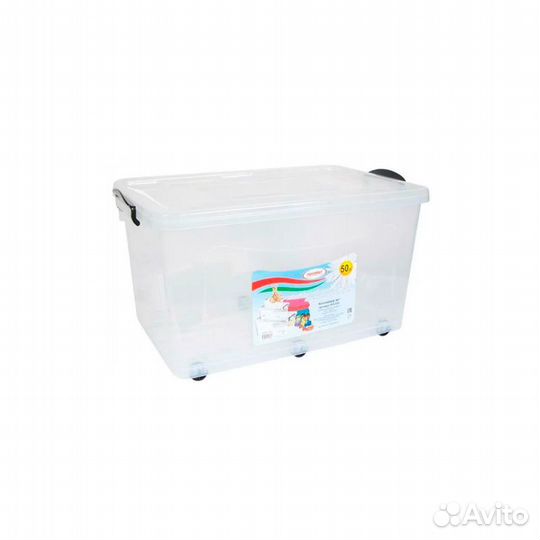 Контейнер универсальный 50,0 л №7 прозрачный/черны