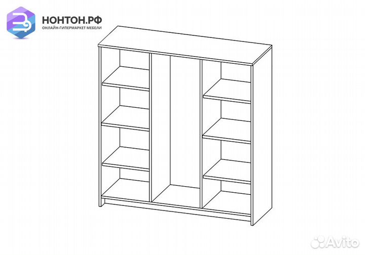 Шкаф-витрина Сириус 4 ящика сонома