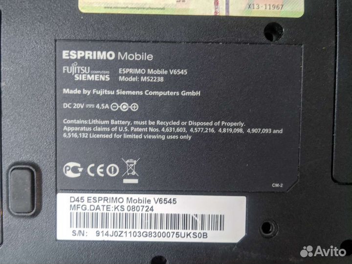 Ноутбук esprimo D45 Mobile V6545
