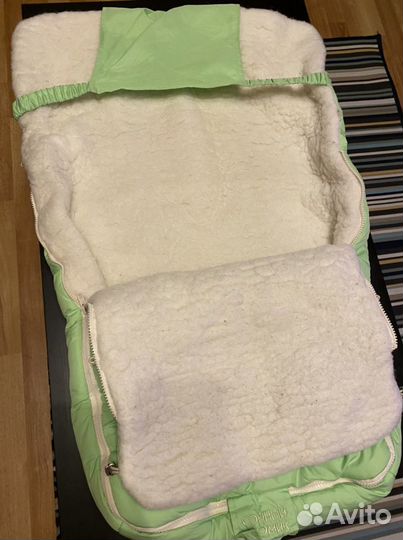 Конверт зимний на овчине в коляску