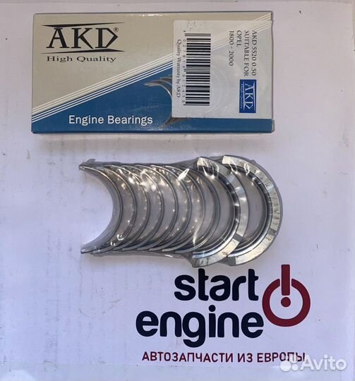Вкладыши коренные AKD A18XER 0.50