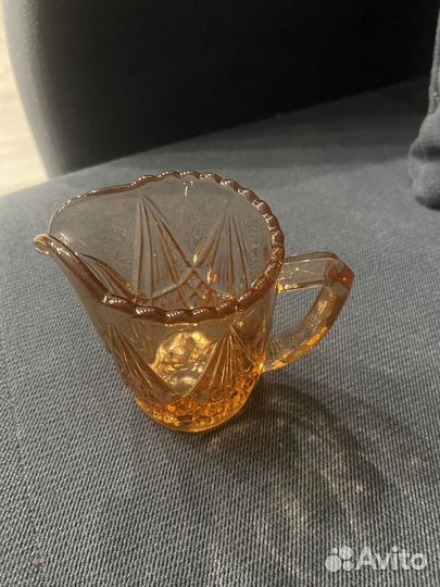 Соусник старинный стеклянный