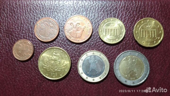 Набор монет евро