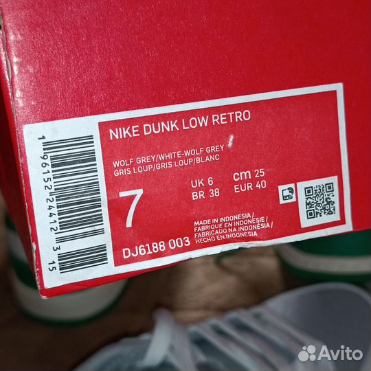 Оригинал Nike Dunk Low Grey Fog разм.40