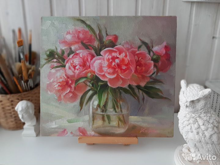 Картина маслом Пионовый букет