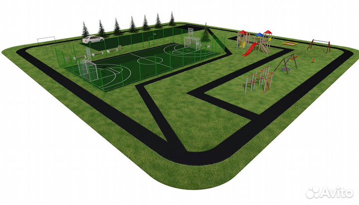 Проект (Визуализация) спортивных, детских площадок
