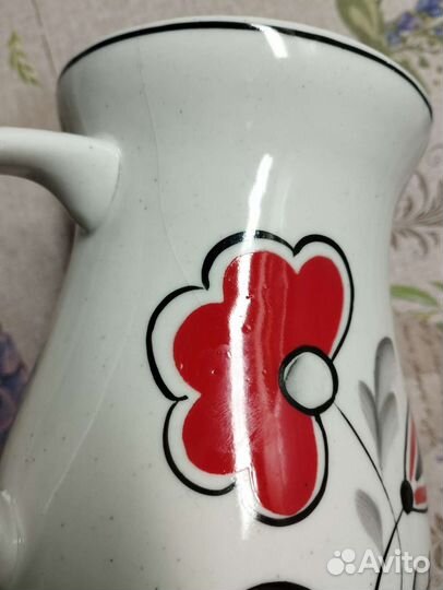 Кувшинчик Красная Гжель СССР