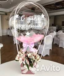 Шар в цветочной коробке