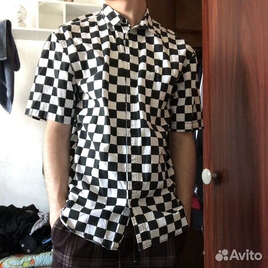 Рубашка с коротким рукавом клетчатая мужская