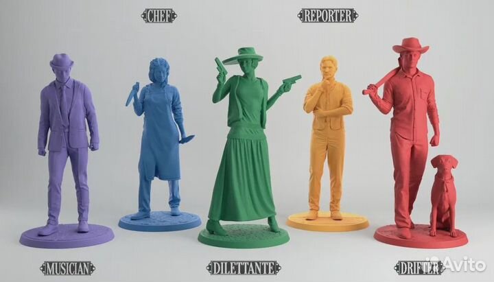 Миниатюры сыщиков Карточный Ужас Аркхэма