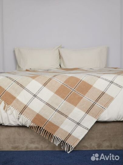 Плед шерстяной на кровать Venera 140х200, Бежевый