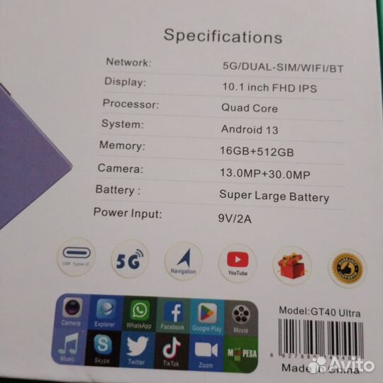 Планшет,S-color GT40