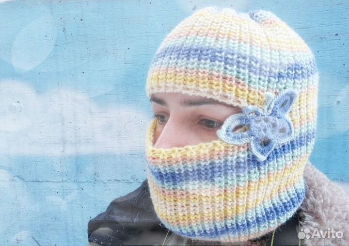 Шапка балаклава вязаная