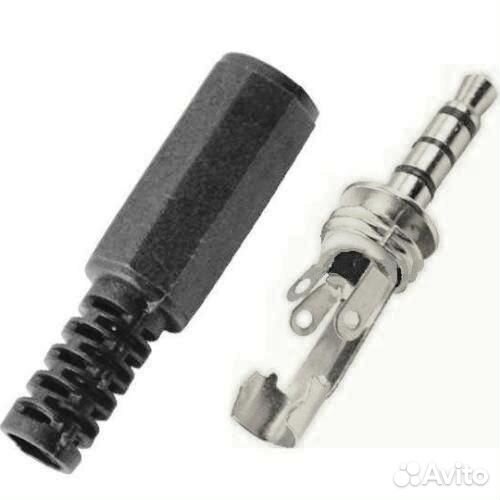 Штекер 3.5jack (4 к.) под пайку пластиковый