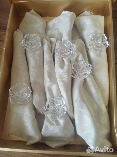 Столовые салфетки с кольцами, 6 штук