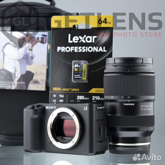 Sony ZV-E1 + Tamron 28-75 + Lexar 64 + Holster