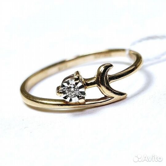 Золотое кольцо с бриллиантом 16р