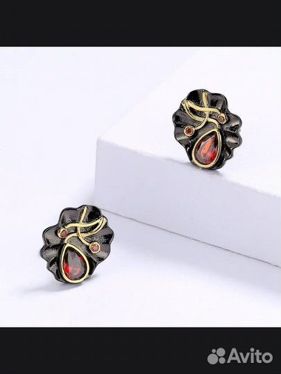 Комплект кольцо серьги пусеты на праздник