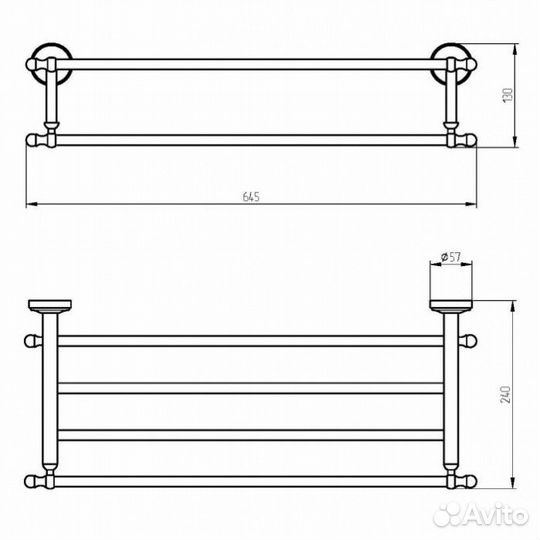 Полка для полотенец Migliore Mirella 17249 хром