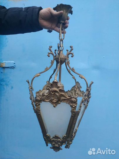 Люстра - фонарь бронза