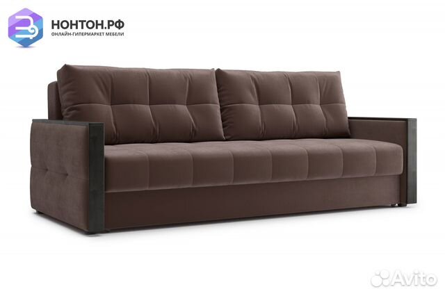 Диван еврокнижка Инсайд 3-х местный коричневый