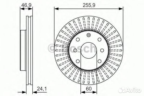 Тормозной диск 0986479R70 bosch