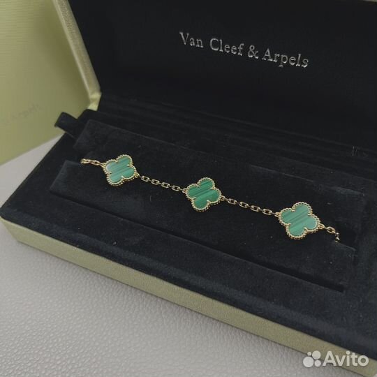 Браслет van cleef малахит 750 проба