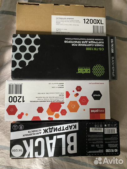 Картриджи пустые ТК 1200 на kyocera 4 шт