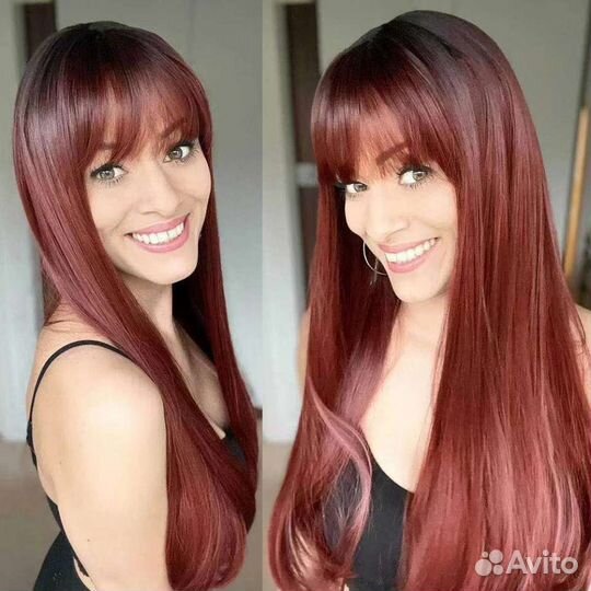 Парик цвет красное дерево. Новый
