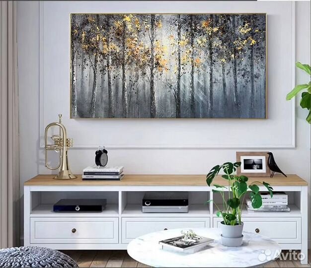 Картина на холсте интерьерная «Рассвет в лесу»