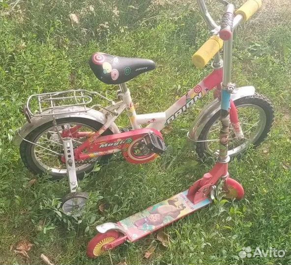 Детский велосипед и самокат
