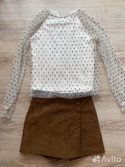 Блузка и юбка-шорты zara для девочки 152