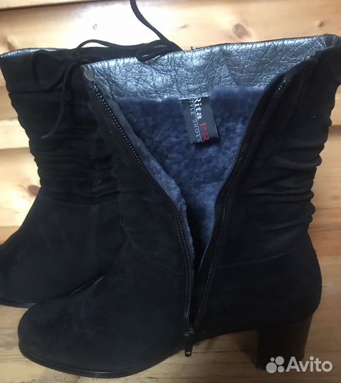 Сапоги зимние Rita Bravuro 38. Нат замша, мех