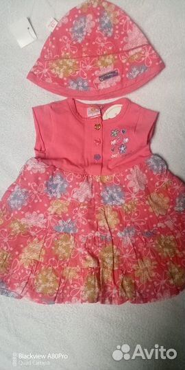 Летняя одежда на девочку 0-12мес (новая)
