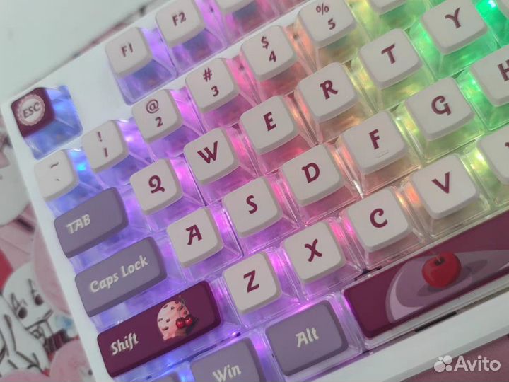 Кейкапы Akko PBT+PC Pudding Blueberry Purple (ASA)