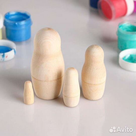 Заготовка для росписи «Матрёшка» - 4 места в 1