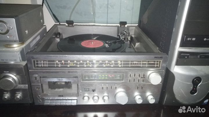 Ретро Центр philips, проигрыватель, радио, дека