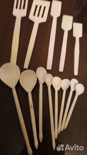 Ложки деревянные, крышки керамические