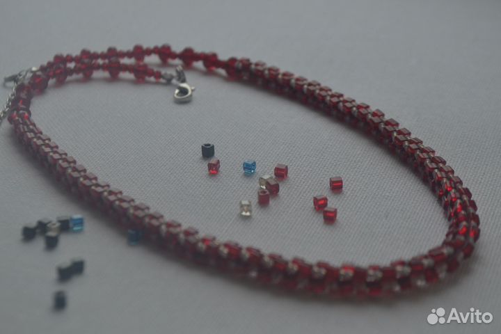 Колье-жгут из японского бисера, ручная работа