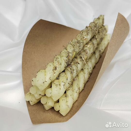 Восковые свечи скрутки с травами