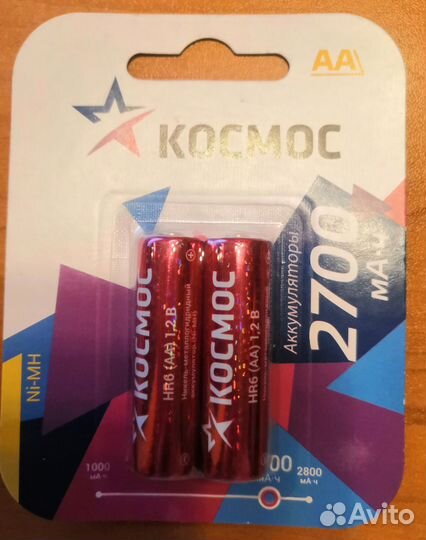 Аккумулятор Космос HR6 2700mAh